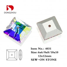 DZ 4031 square middle hole sew on stone 